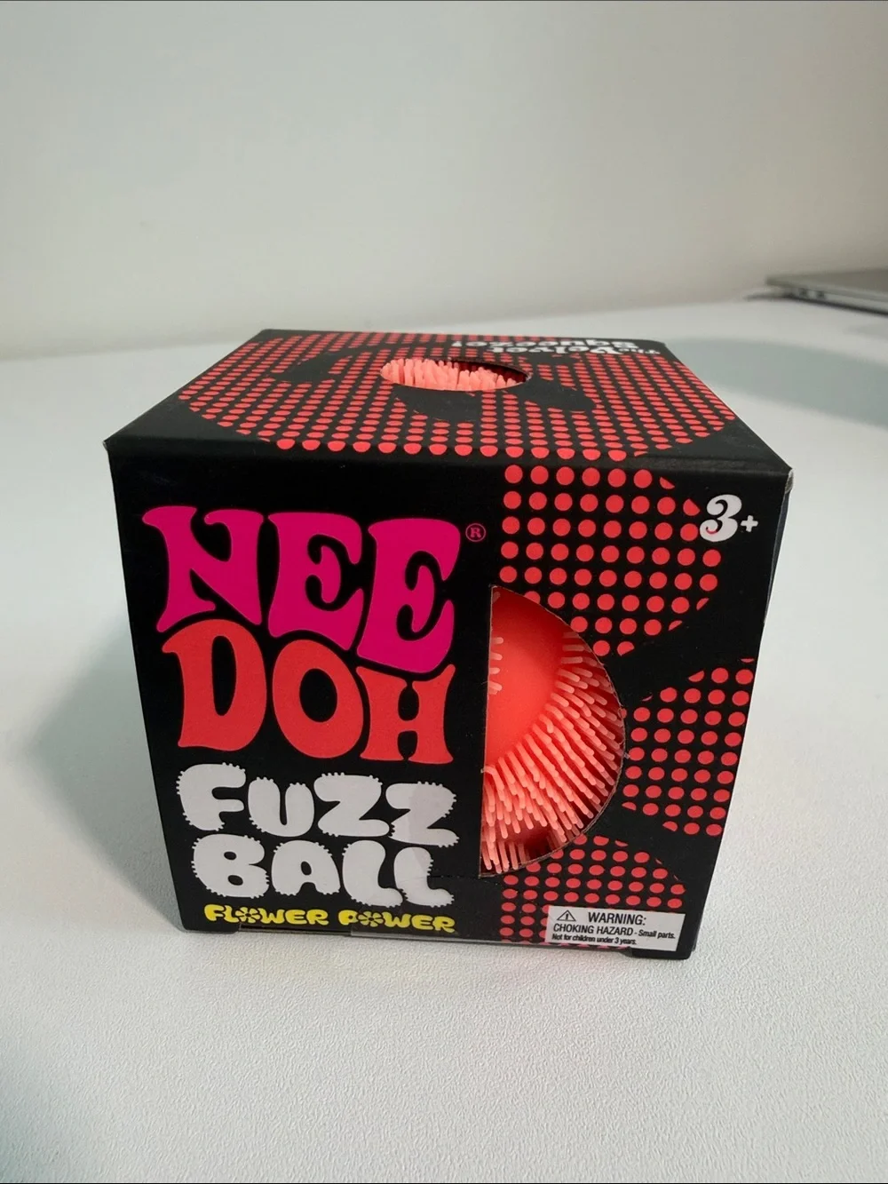NeeDoh Flower Power Fuzz Ball - Orange New velvet squeeze fidget toy squishy